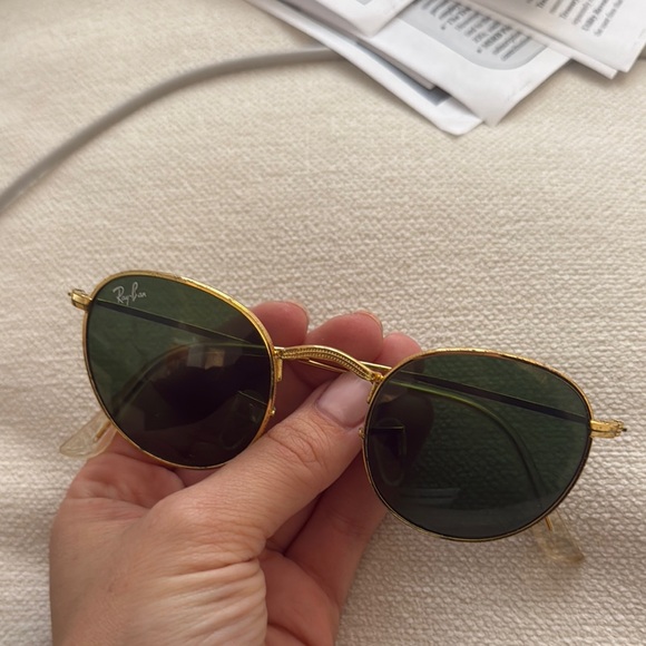 Ray-Ban Accessories - Ray-Ban Gold and Green Sunglasses with Case